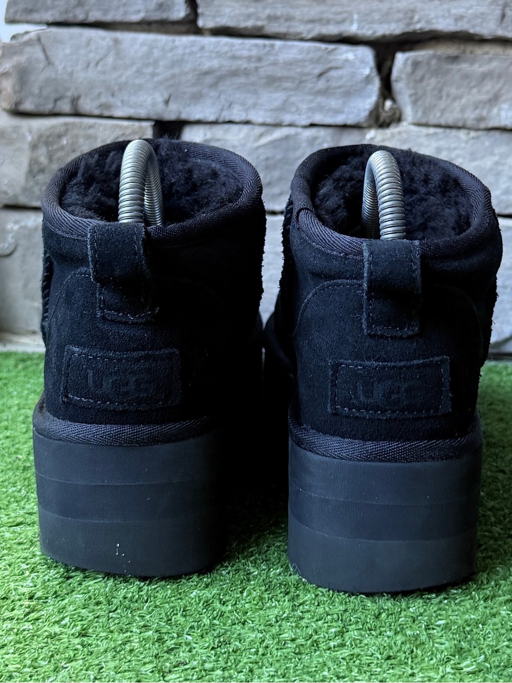 UGG Classic Ultra Mini Platform Black Suede Women’s Boots - Picture 4 of 11